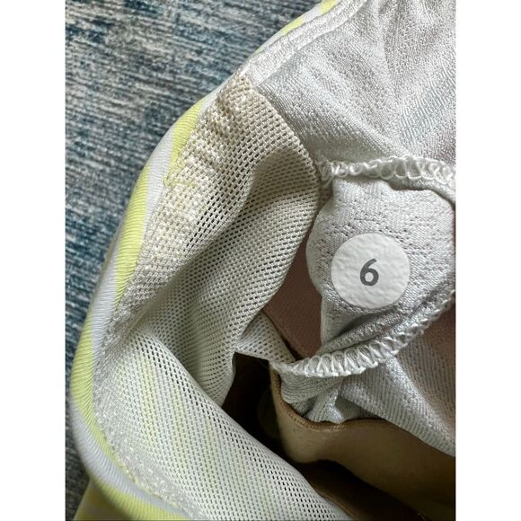 Lululemon Neon Yellow Off White Free To Be Athletic Tank Top Size 6 - Picture 4 of 9